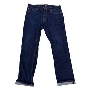 Lee Selvedge Denim Jeans Men’s 34x34 Dark Wash Straight Leg